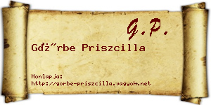 Görbe Priszcilla névjegykártya